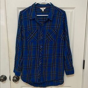 Terra & Sky woman’s button down Plaid Shirt size 14W
Blue top